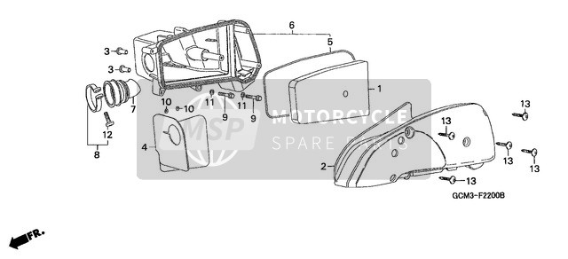 Honda SZX50X 1999 Air Cleaner for a 1999 Honda SZX50X